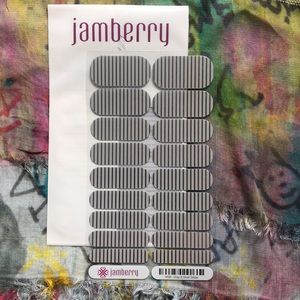 Gray & Silver Stripe JAMBERRY nail wrap full sheet